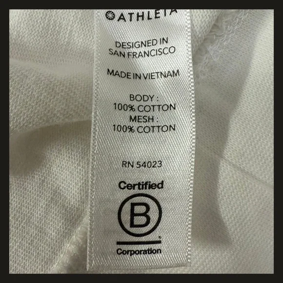 Athleta Rebalance Sweatshirt White Mesh Panel Long Sleeve Cotton Top  Small NWOT - Picture 8 of 14